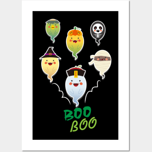 Halloween Cute Ghosts Posters and Art